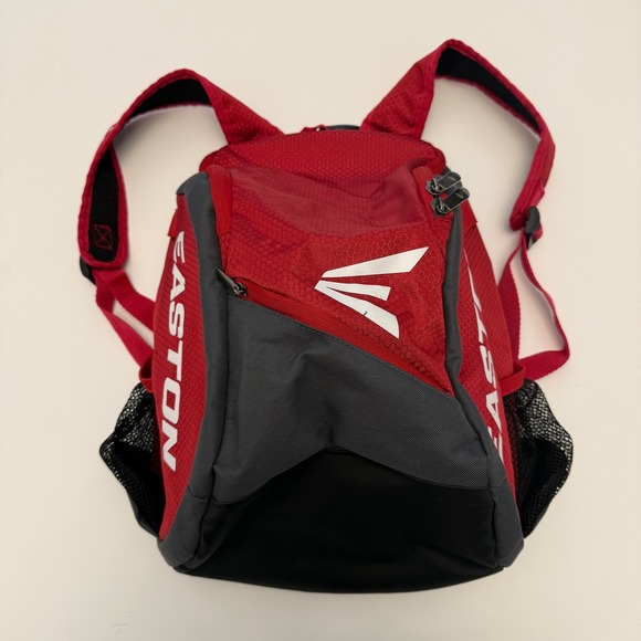 Easton Backpack Red Gray Baseball Softball Bag Youth Kids Small Sport - Picture 1 of 4